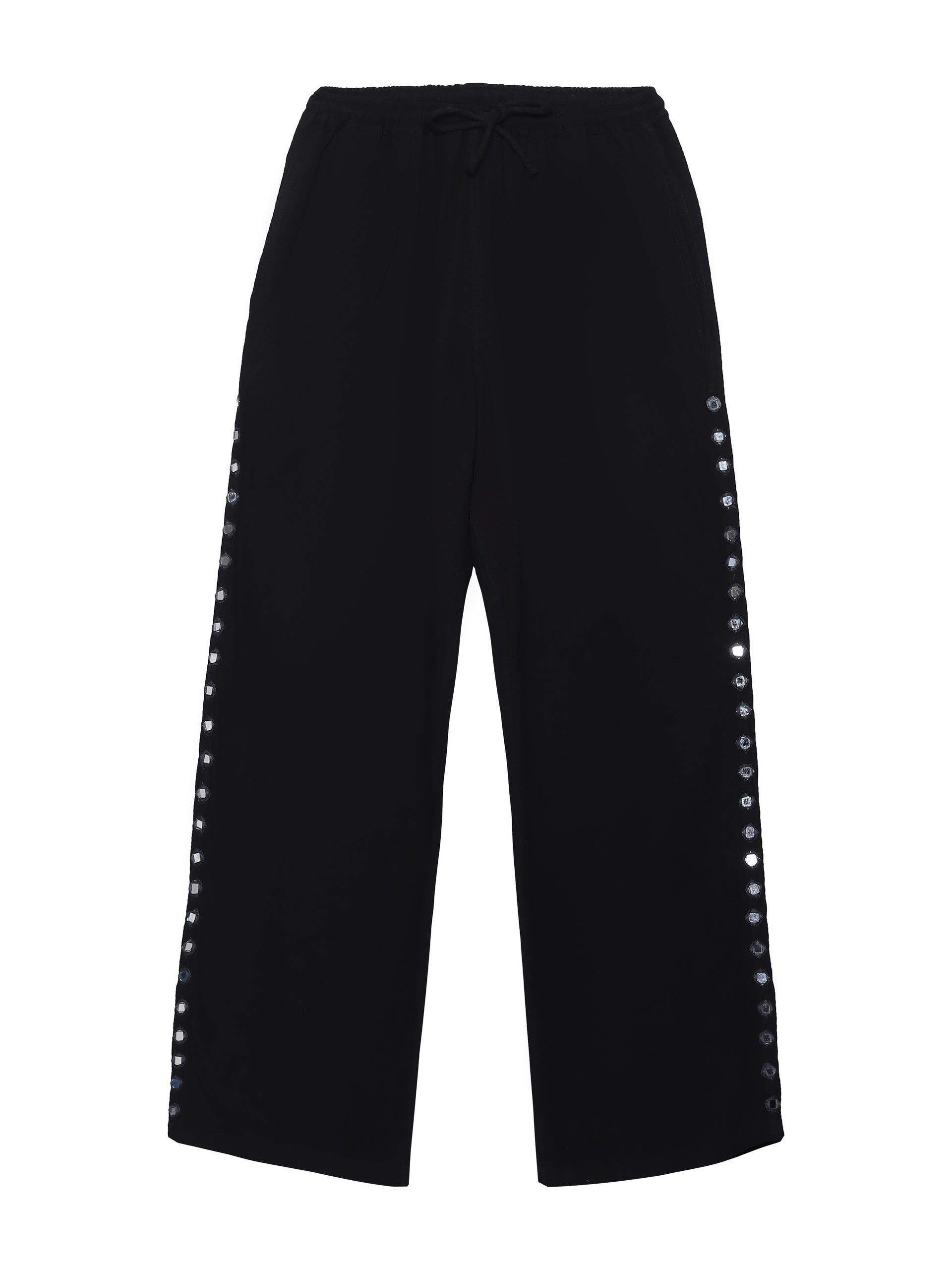 HAND EMBROIDERED MIRROR TROUSERS