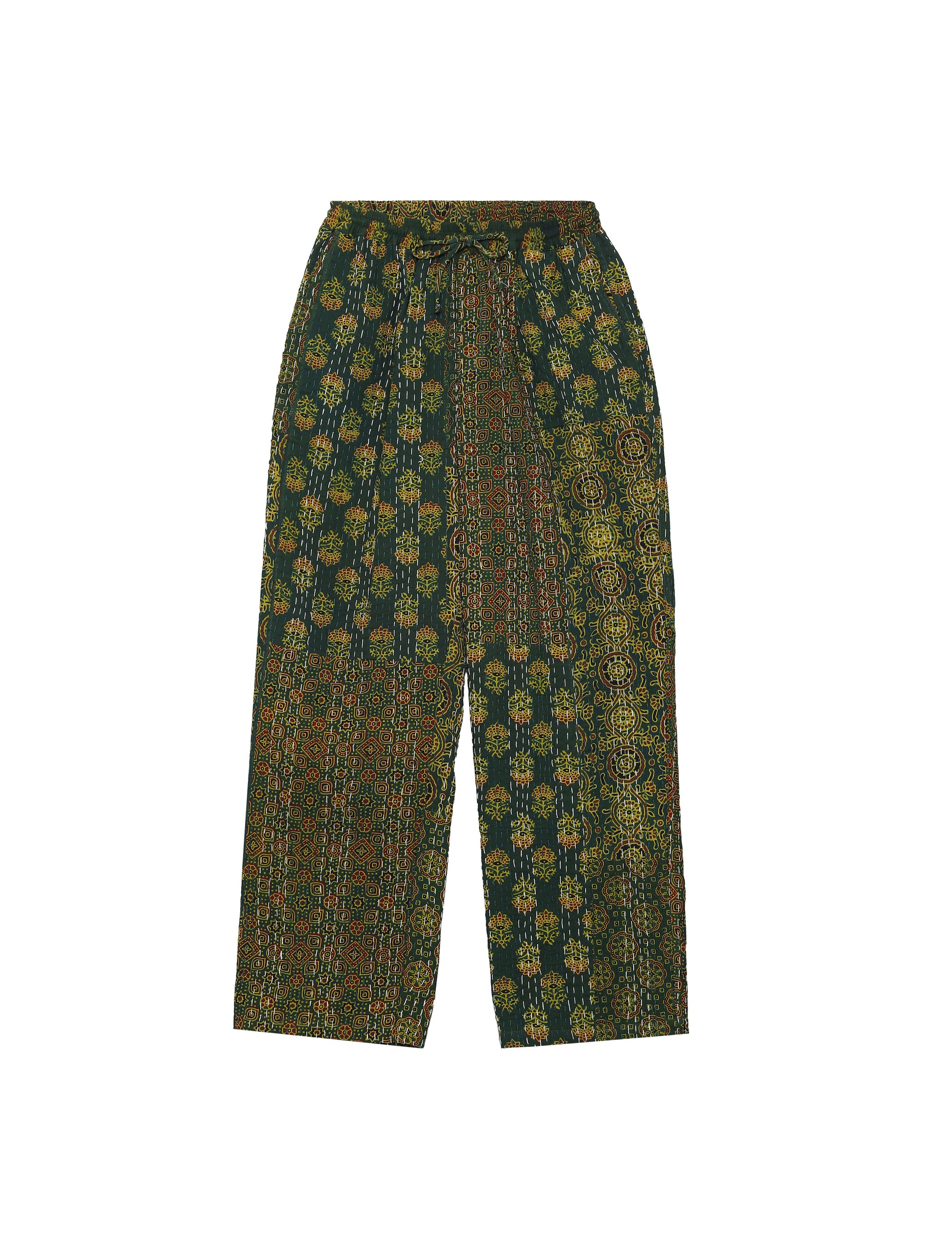 GREEN AJRAKH PATCHWORK TROUSERS
