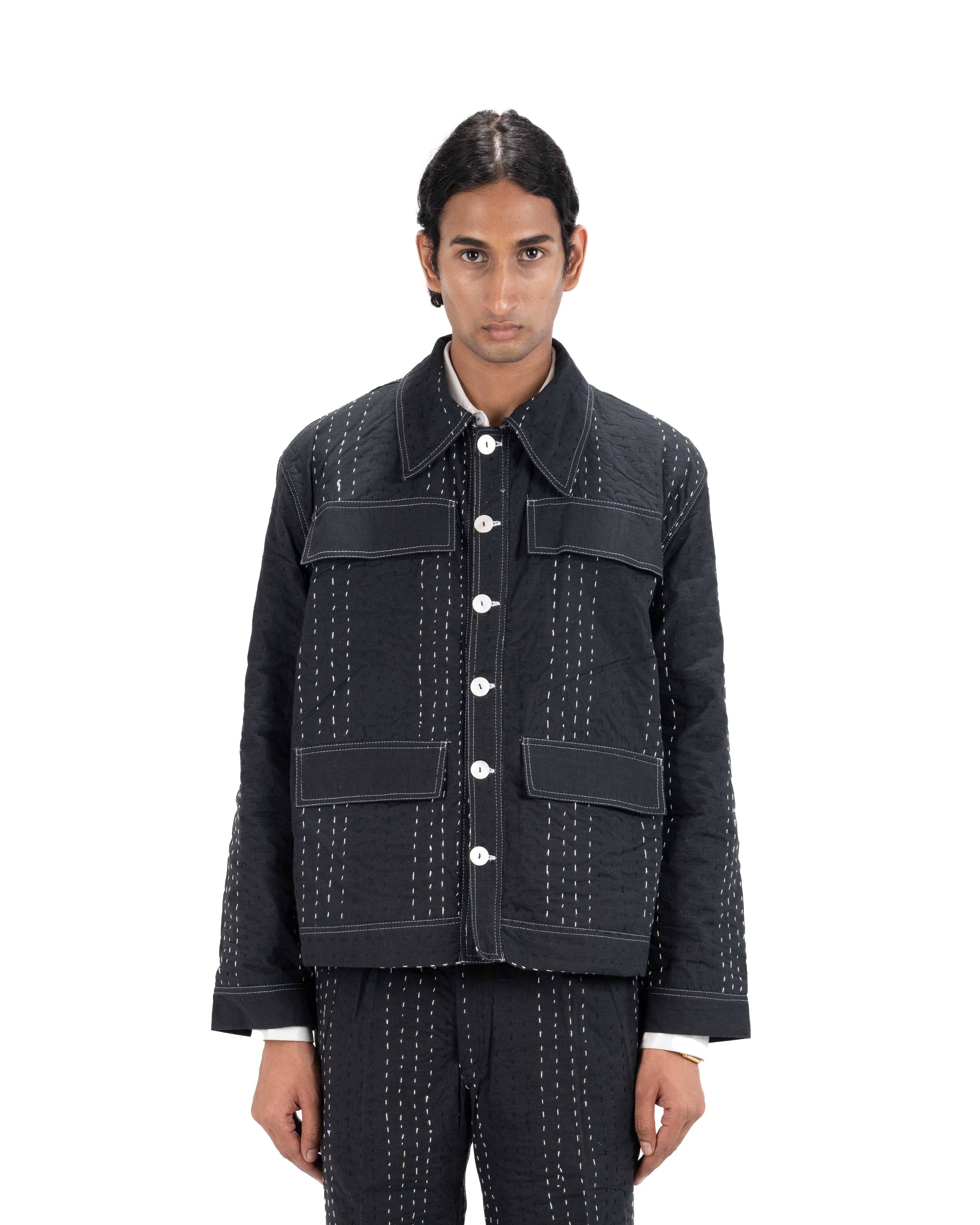 BLACK KANTHA JACKET - Hindostan Archive