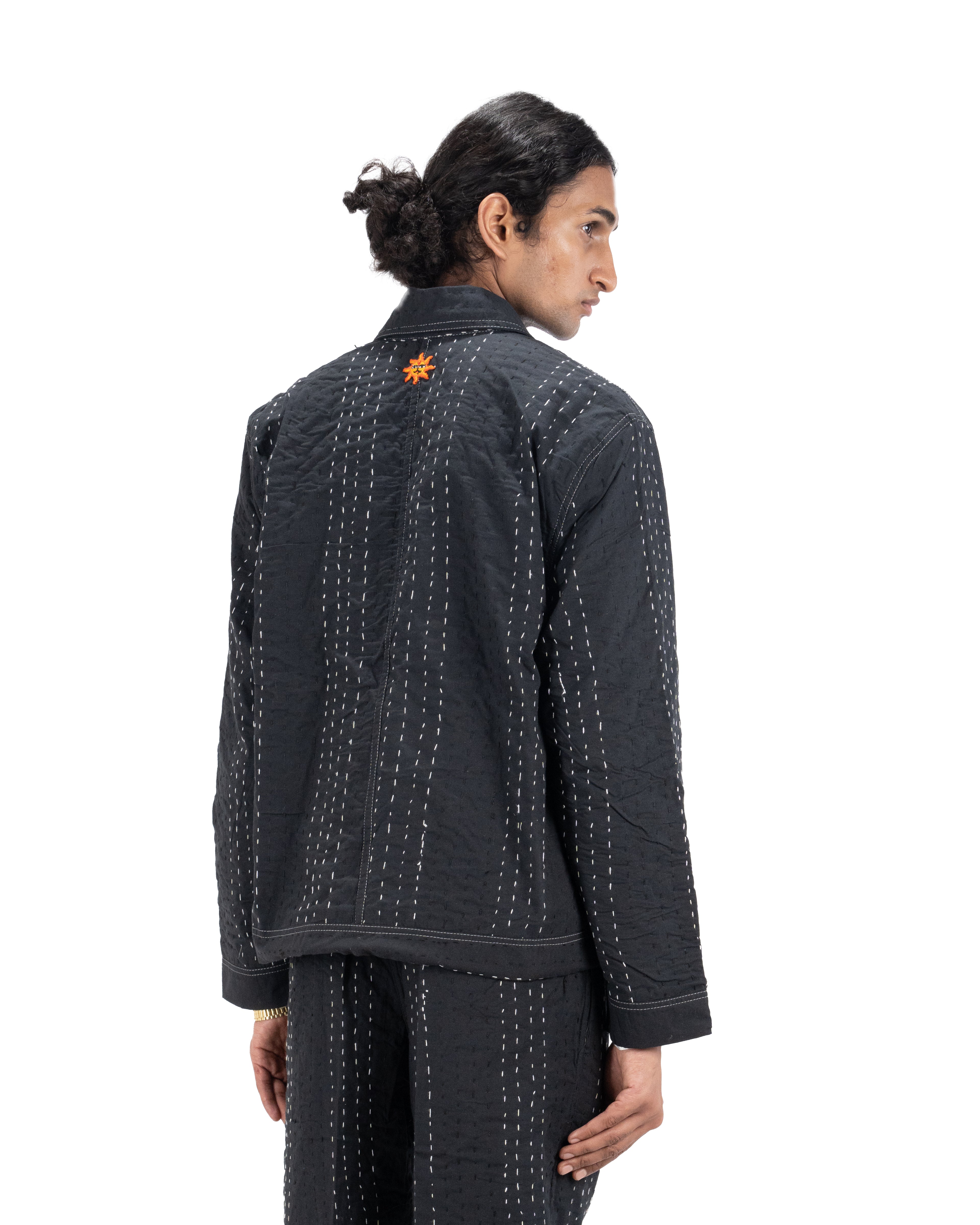 BLACK KANTHA JACKET - Hindostan Archive