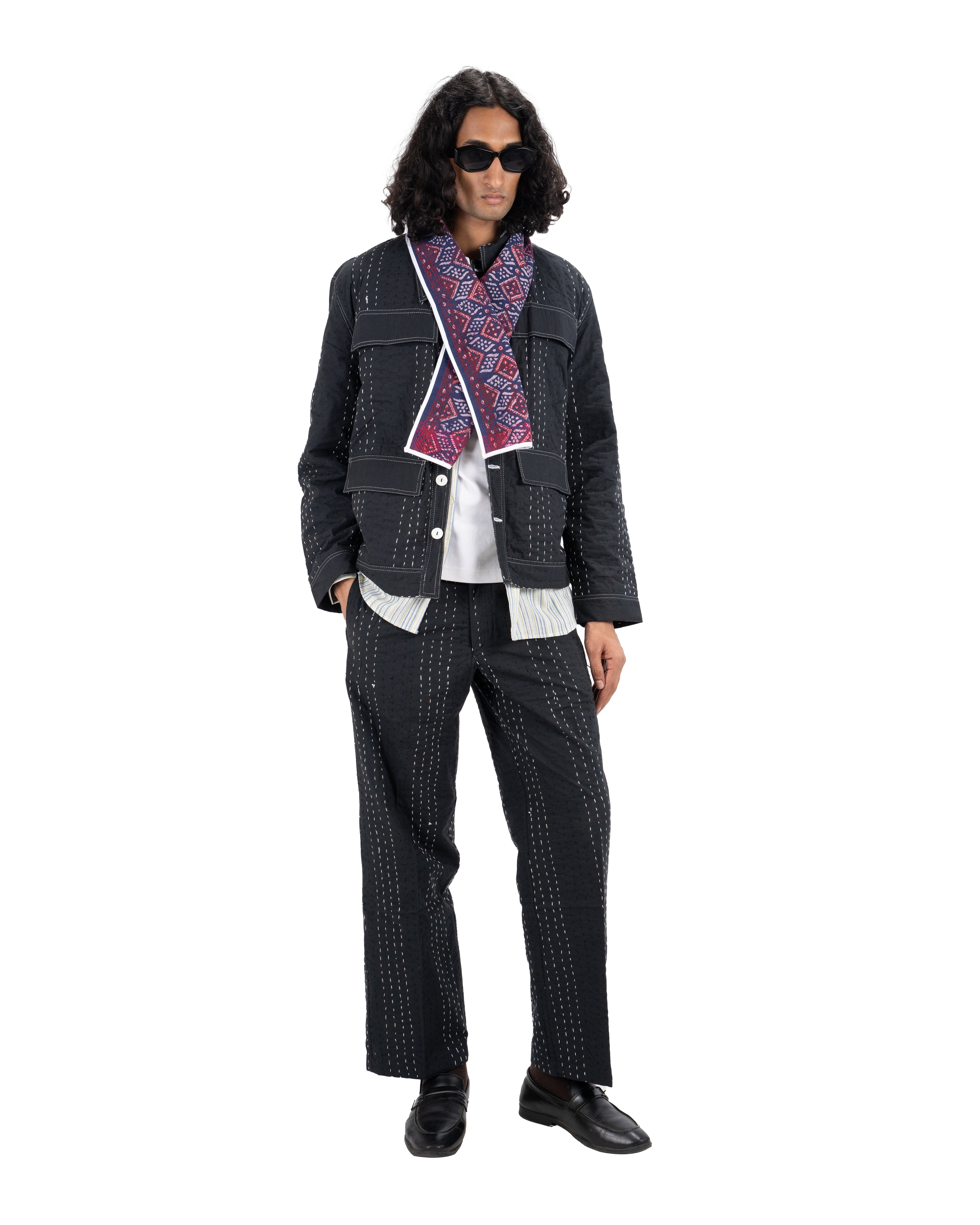 BLACK KANTHA JACKET - Hindostan Archive