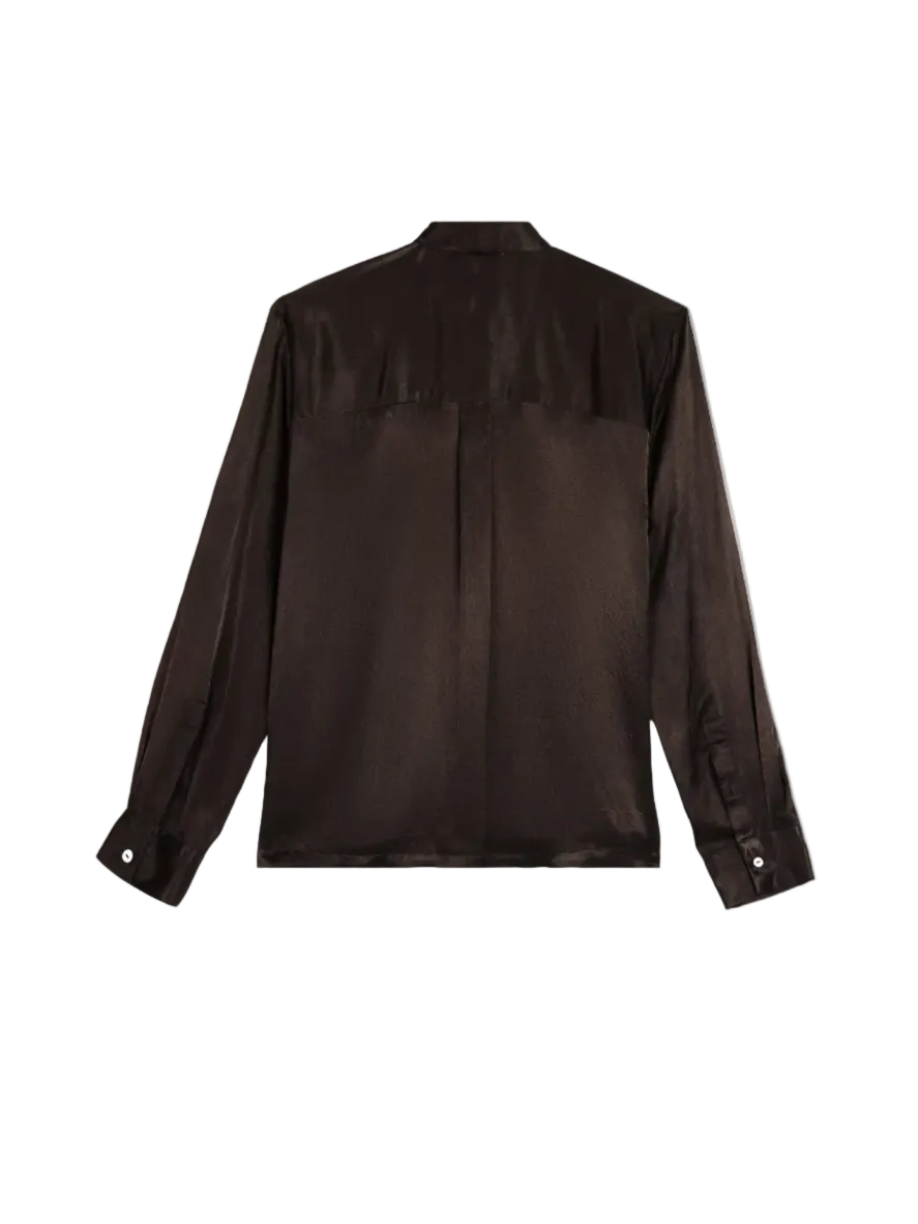 Black satin shirt on a white background