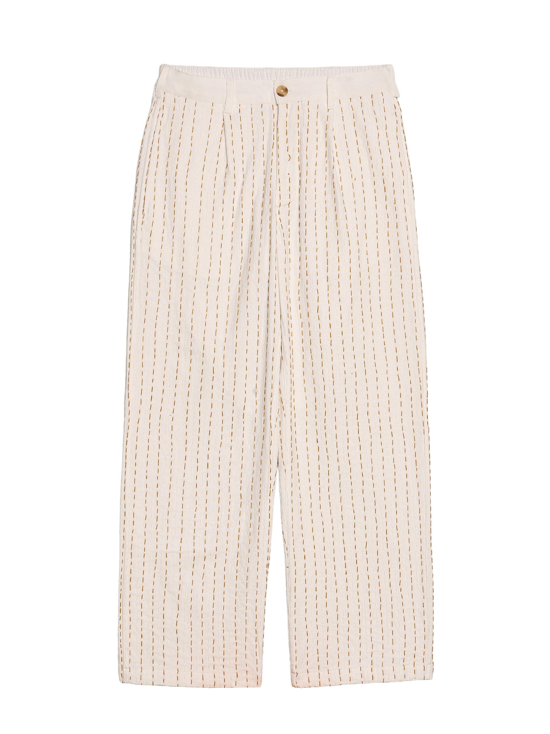 WHITE KANTHA TROUSERS
