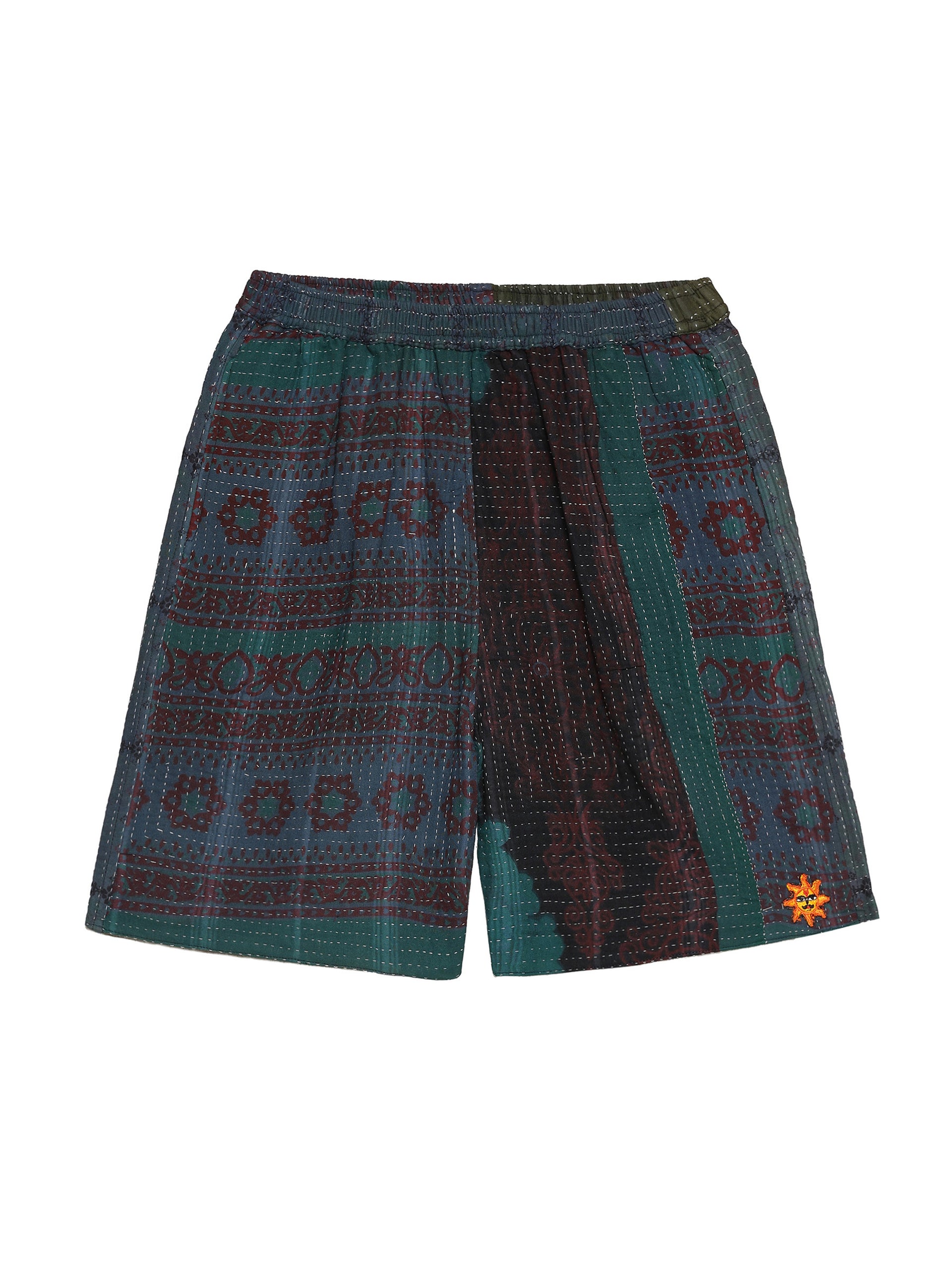 INDIGO BLEED KANTHA SHORTS