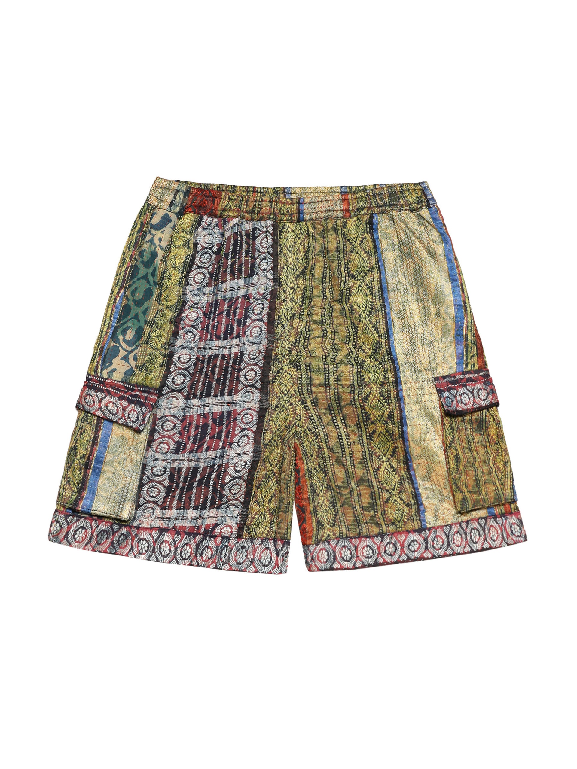 SILK PATCHWORK CARGO SHORTS