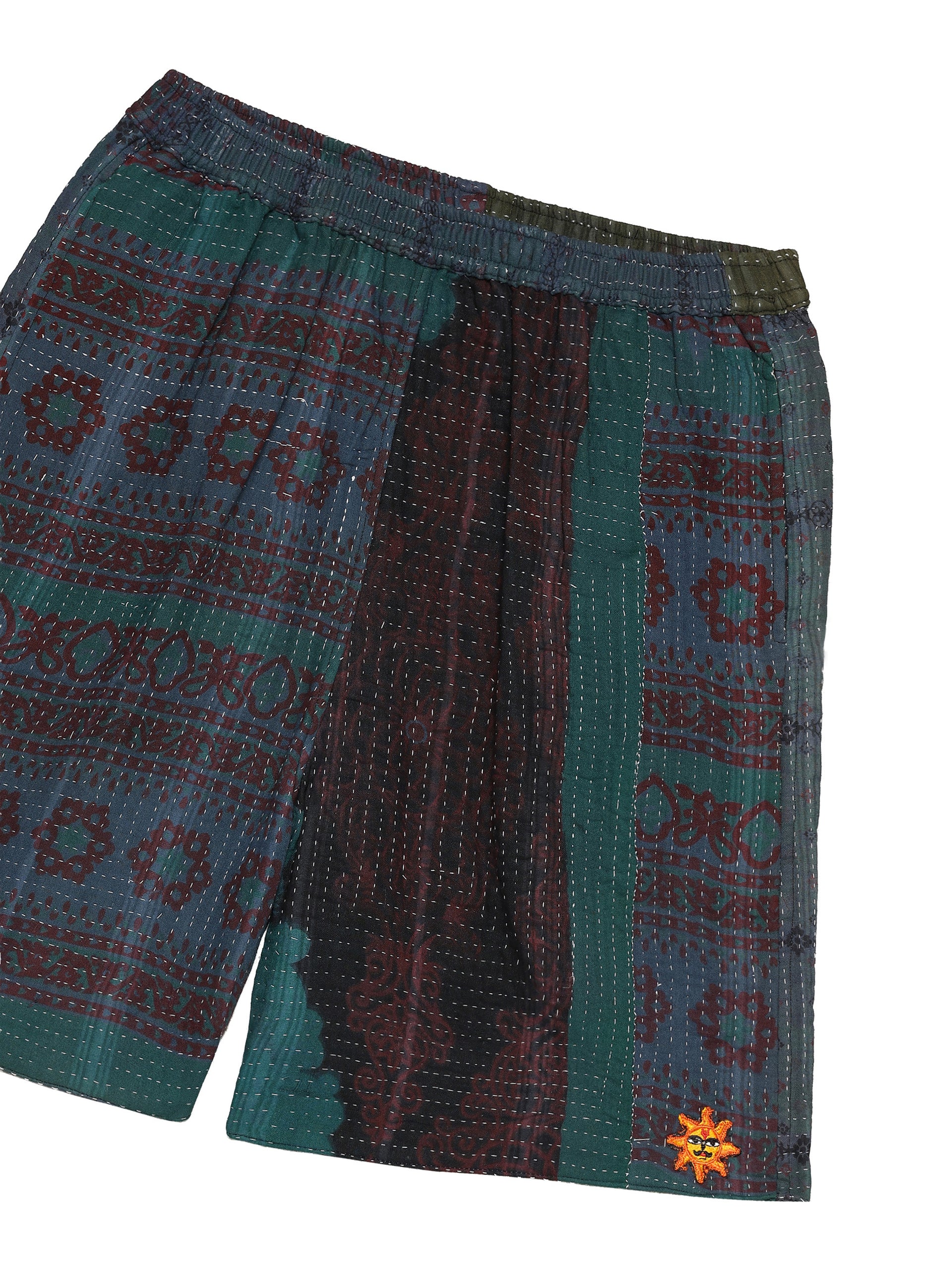 INDIGO BLEED KANTHA SHORTS