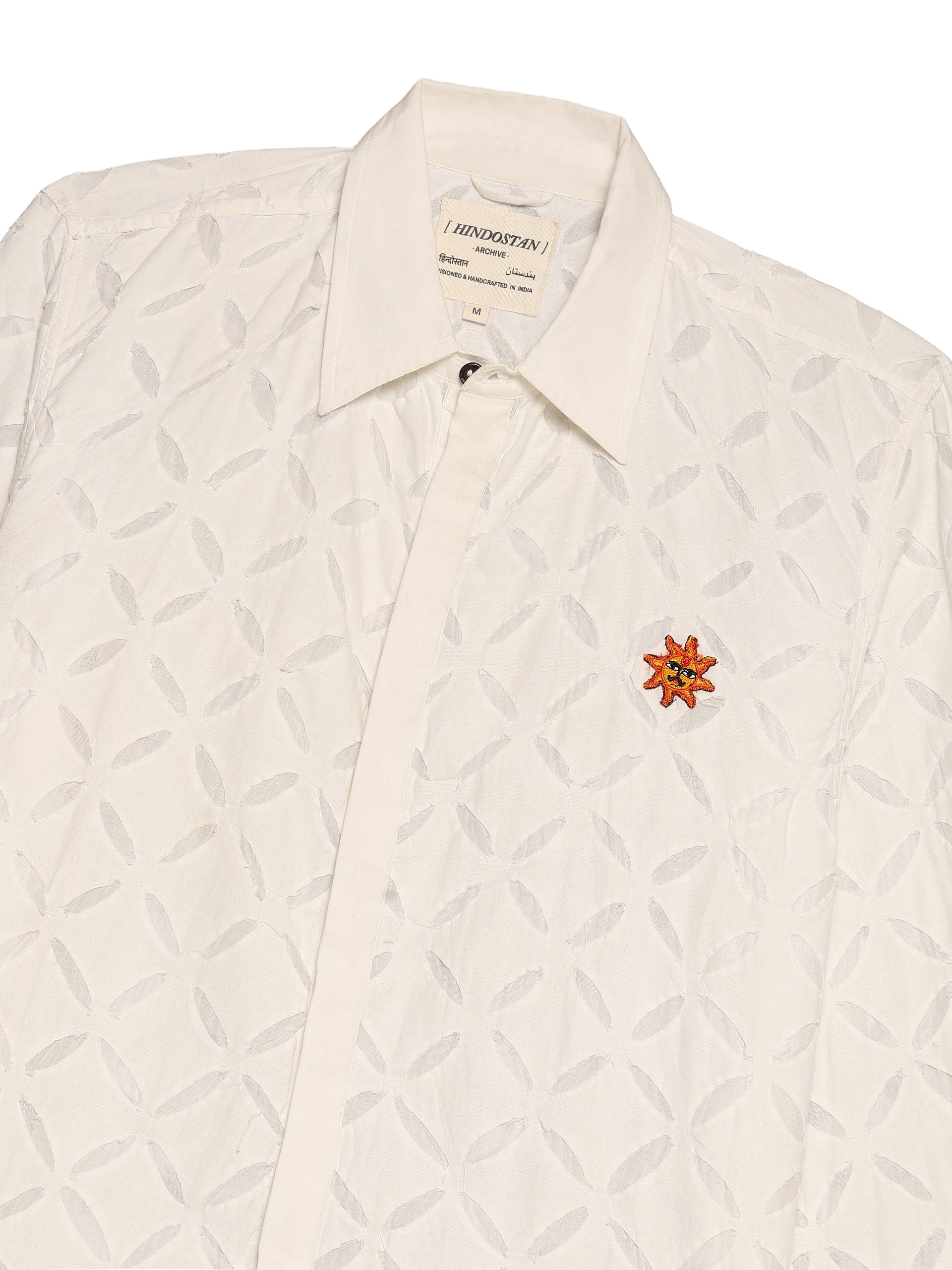 RILLI HAND-EMBROIDERED APPLIQUE SHIRT