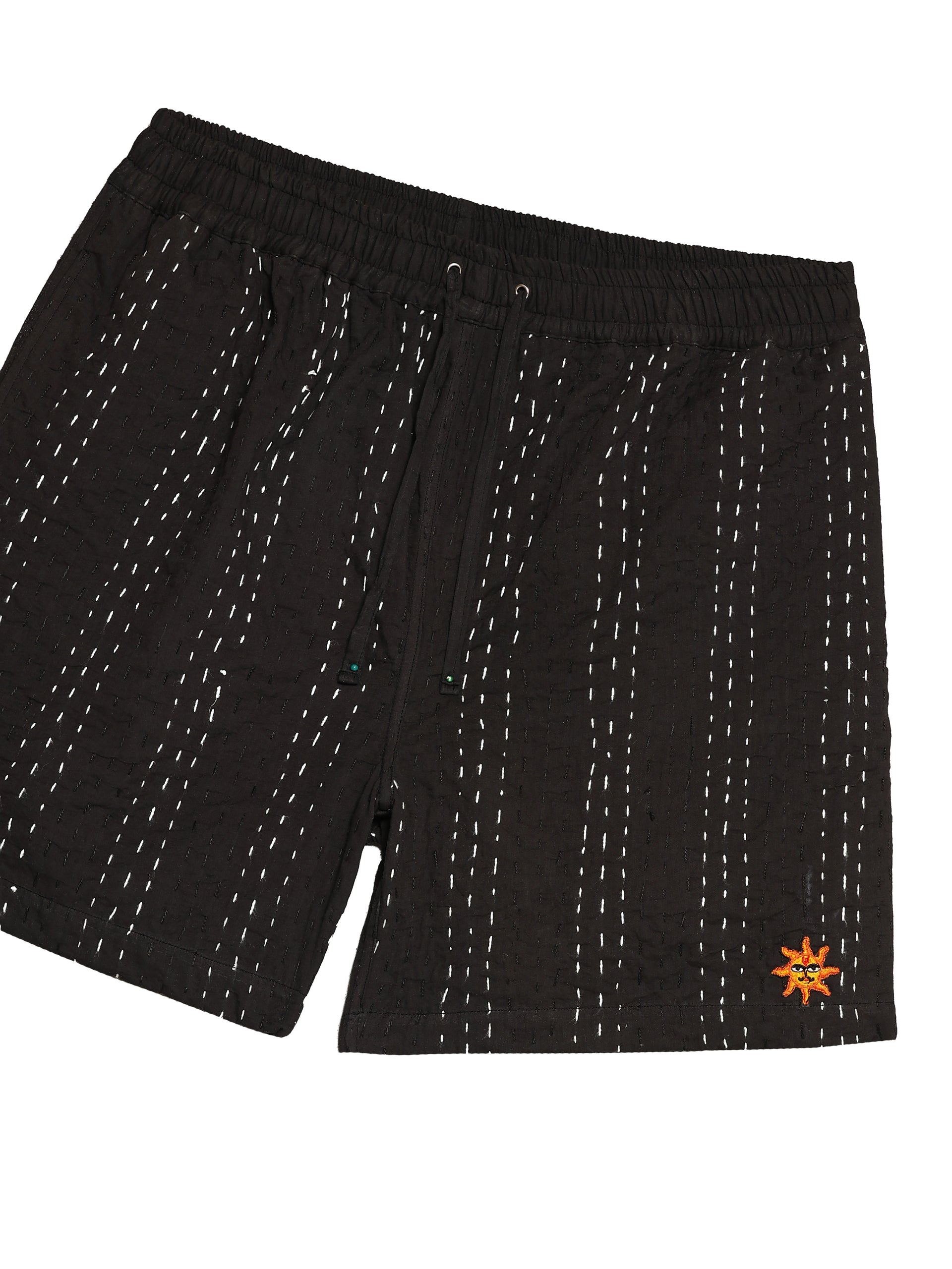 BLACK KANTHA SHORTS