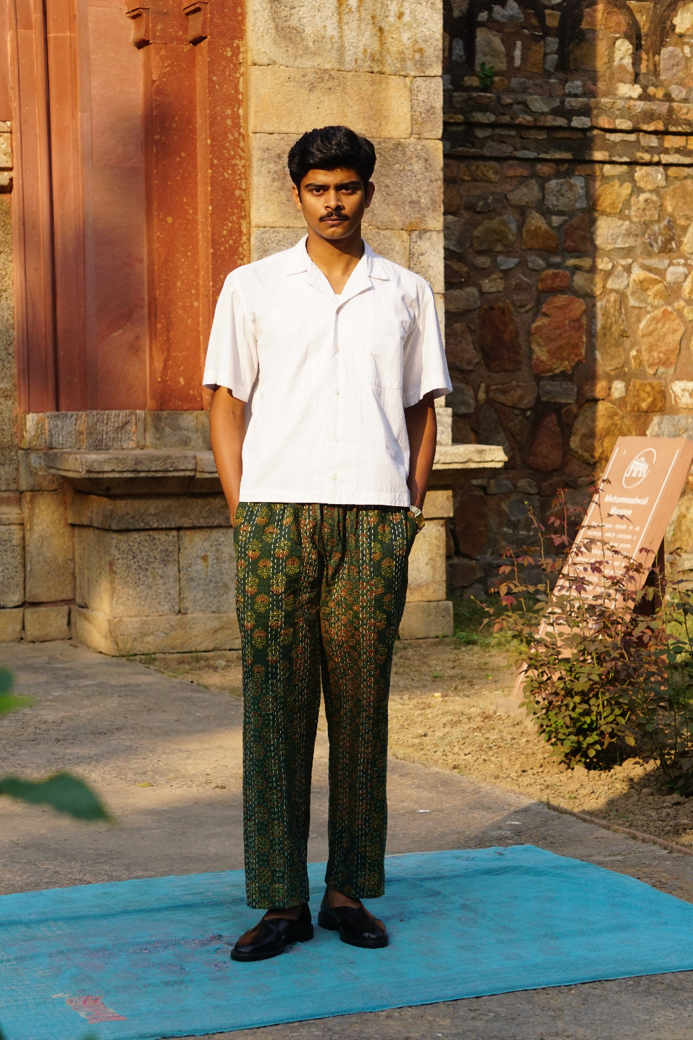 GREEN AJRAKH PATCHWORK TROUSERS