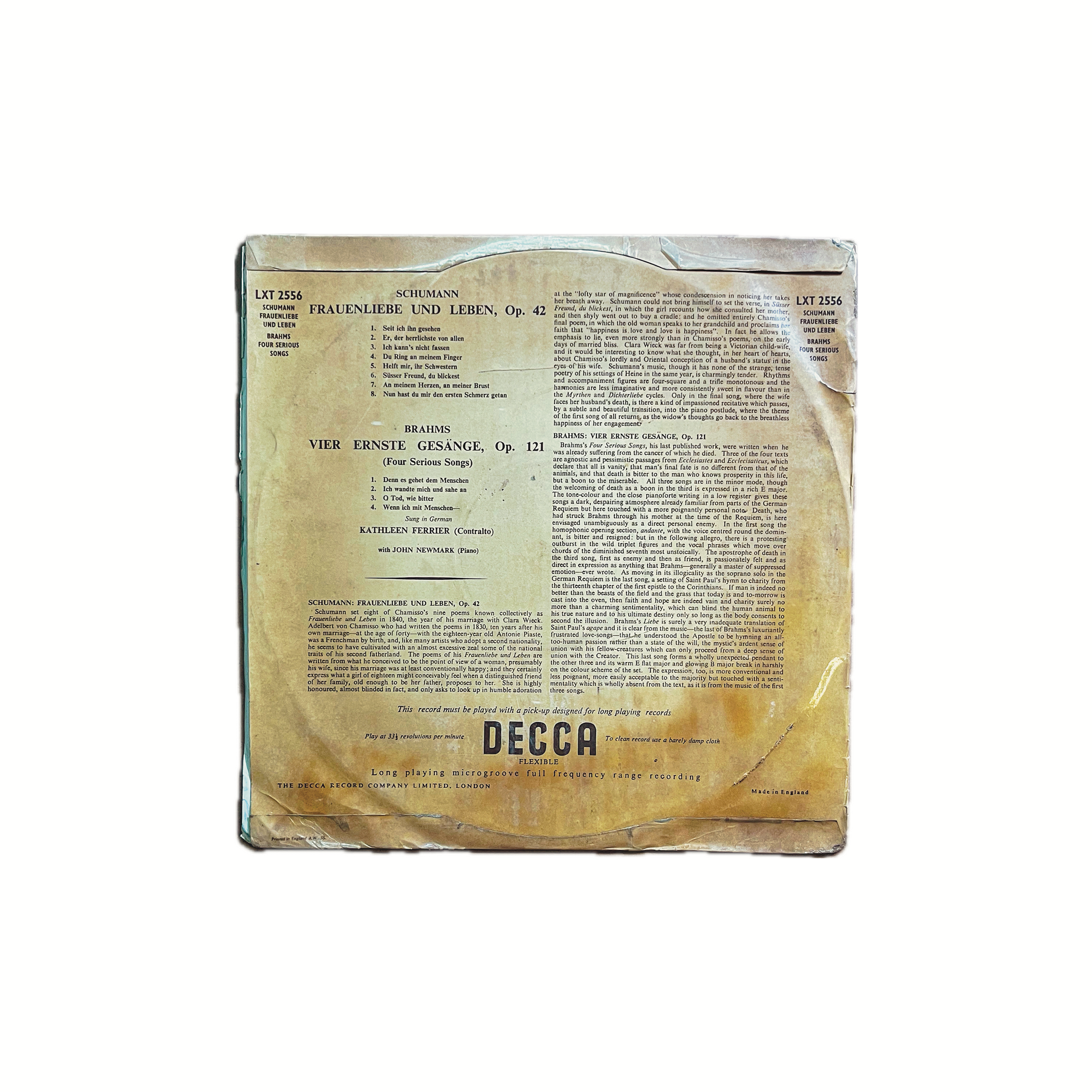 SCHUMANN & BHAHMS-Late 50s UK 1953