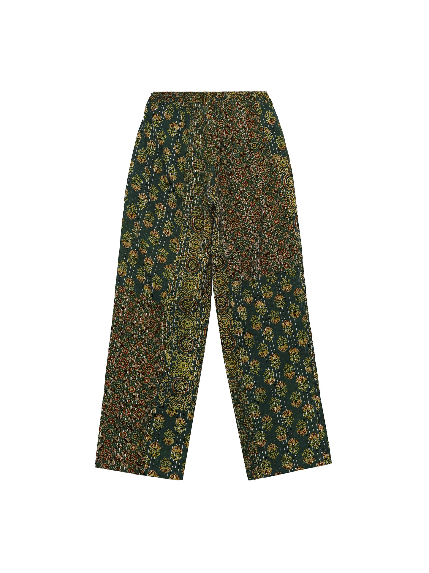 GREEN AJRAKH PATCHWORK TROUSERS