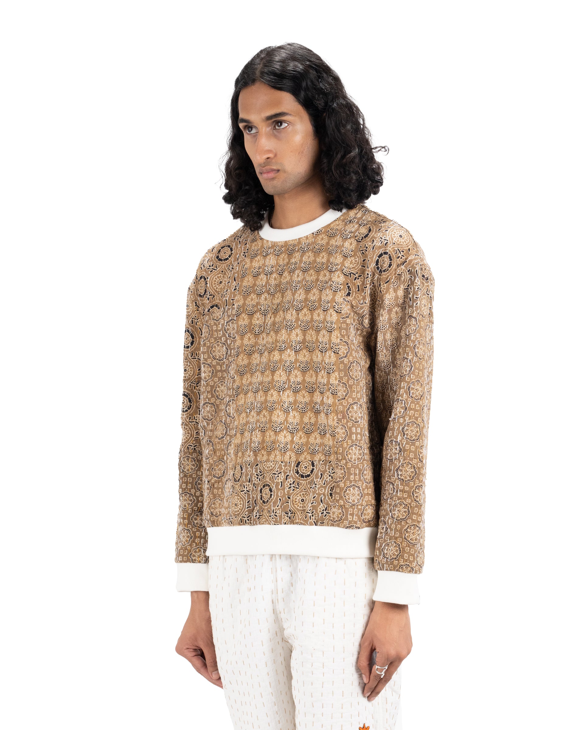 BEIGE AJRAKH SWEATSHIRT