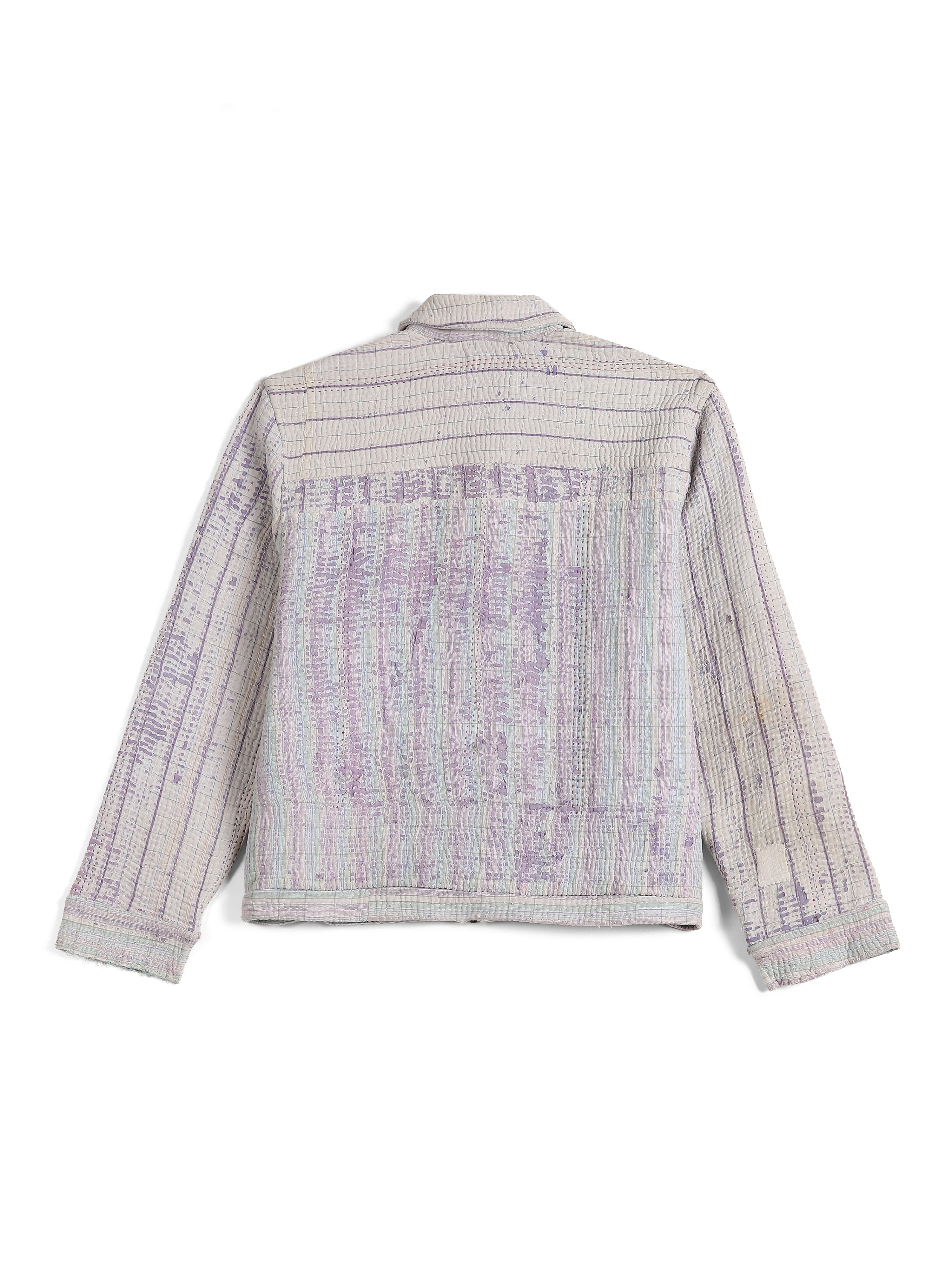 Badal vintage Kantha jacket back view – upcycled handwoven Indian handloom artisan menswear by Hindostan Archive