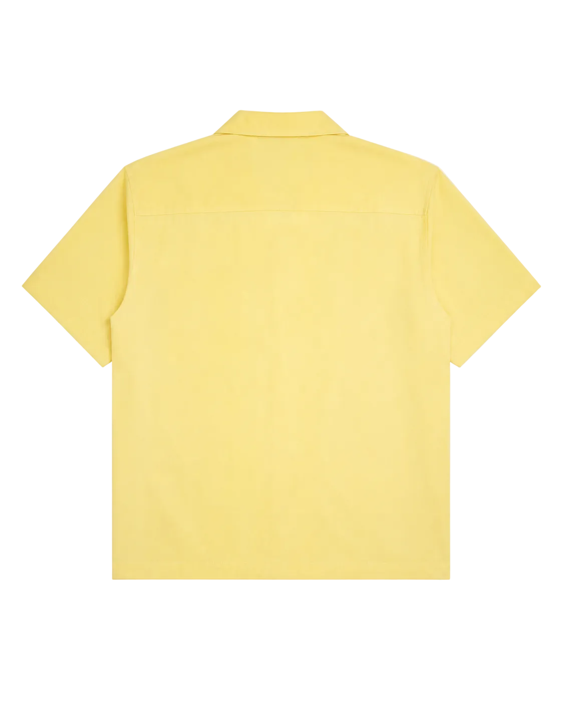 Back view of a yellow short-sleeve shirt on a white background – Hindostan Archive