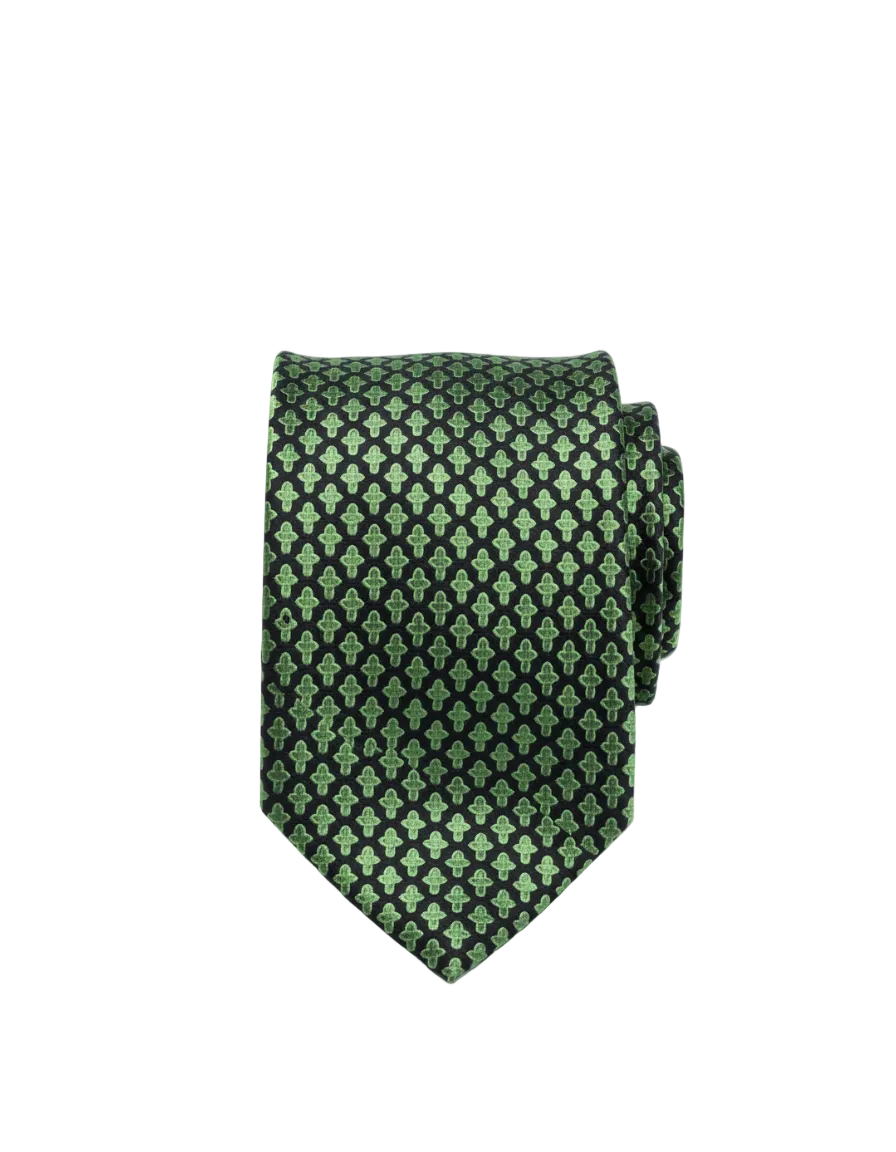 Close-up of Laung Ajrakh hand block printed pure silk tie fabric with natural dye – Hindostan Archive artisan menswear