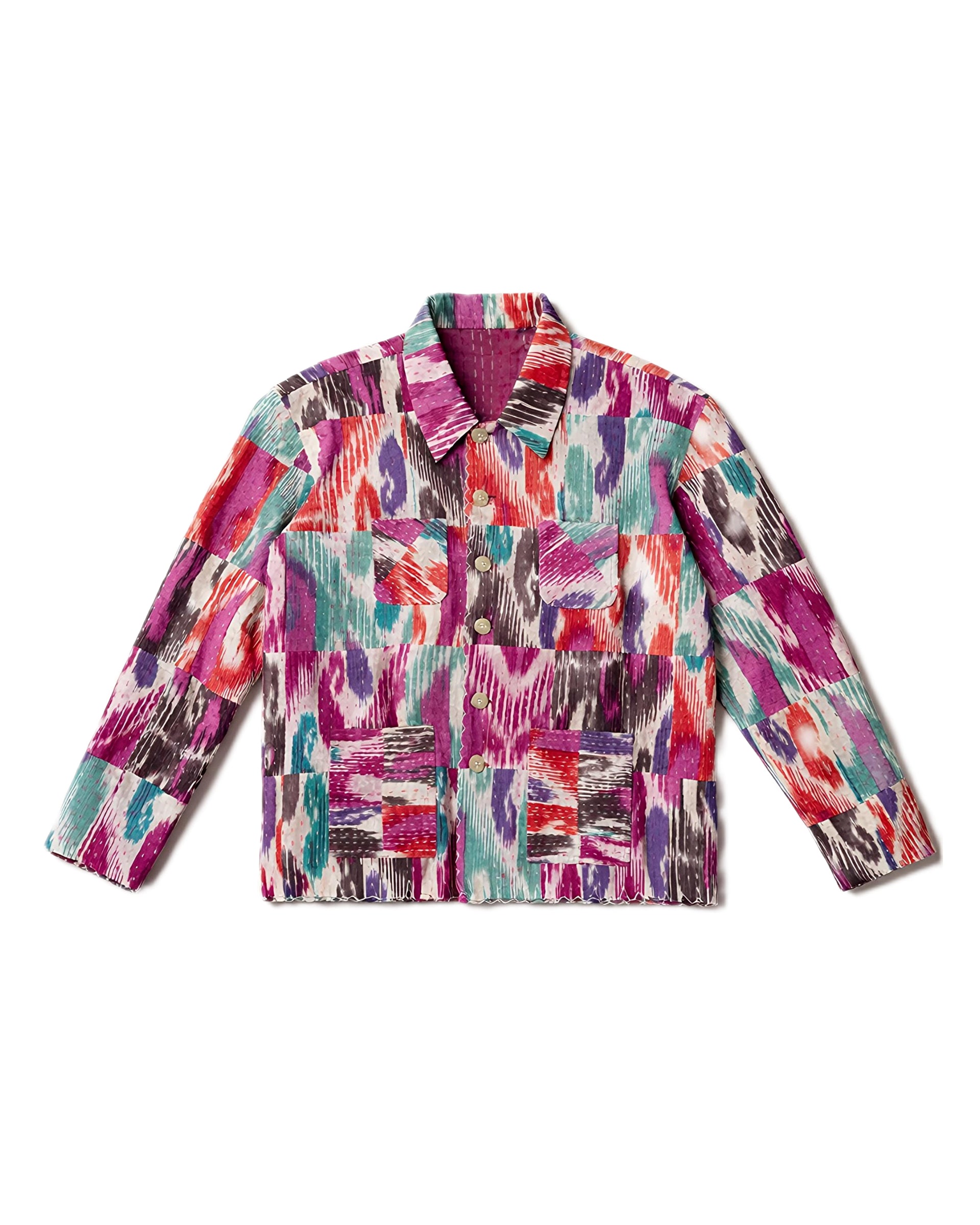 Colorful patterned jacket on a white background