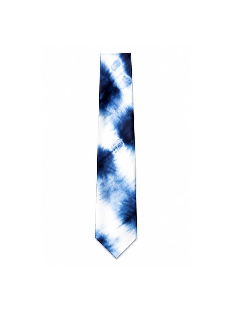 INDIGO SHIBORI SILK TIE
