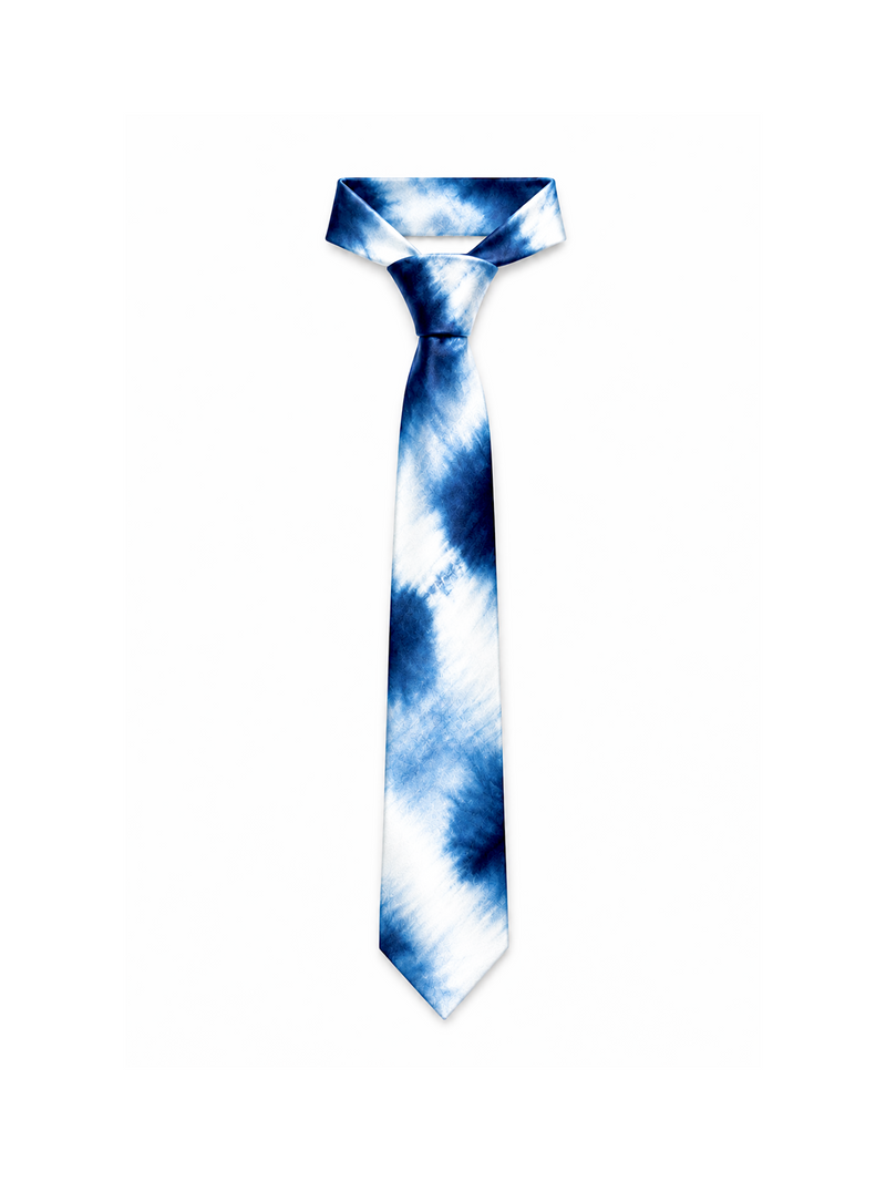INDIGO SHIBORI SILK TIE