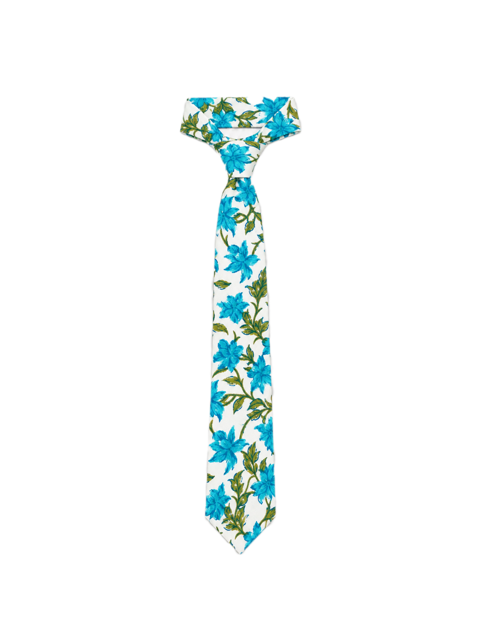 FLORAL HAND-BLOCK PRINTED TIE