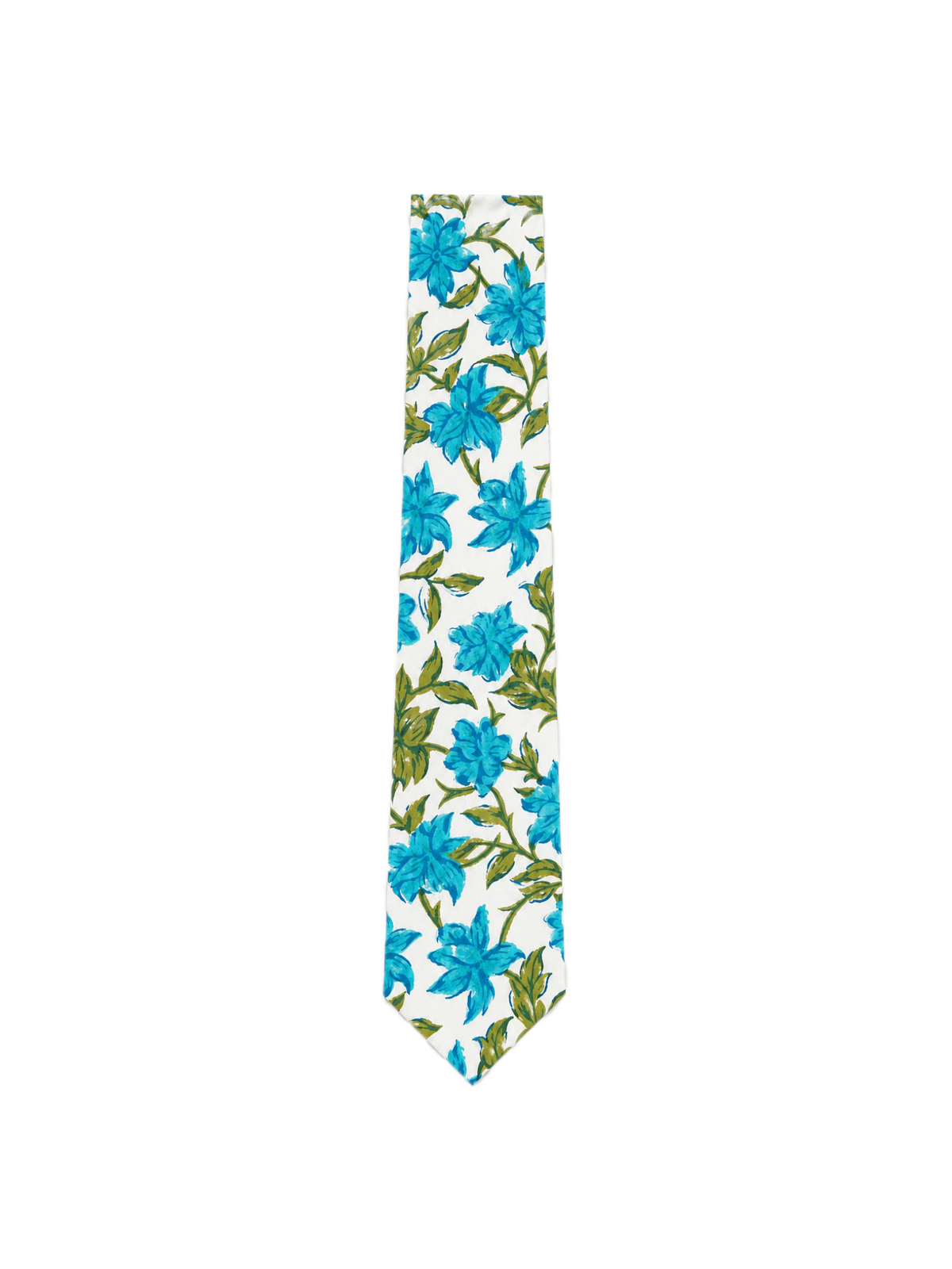 FLORAL HAND-BLOCK PRINTED TIE