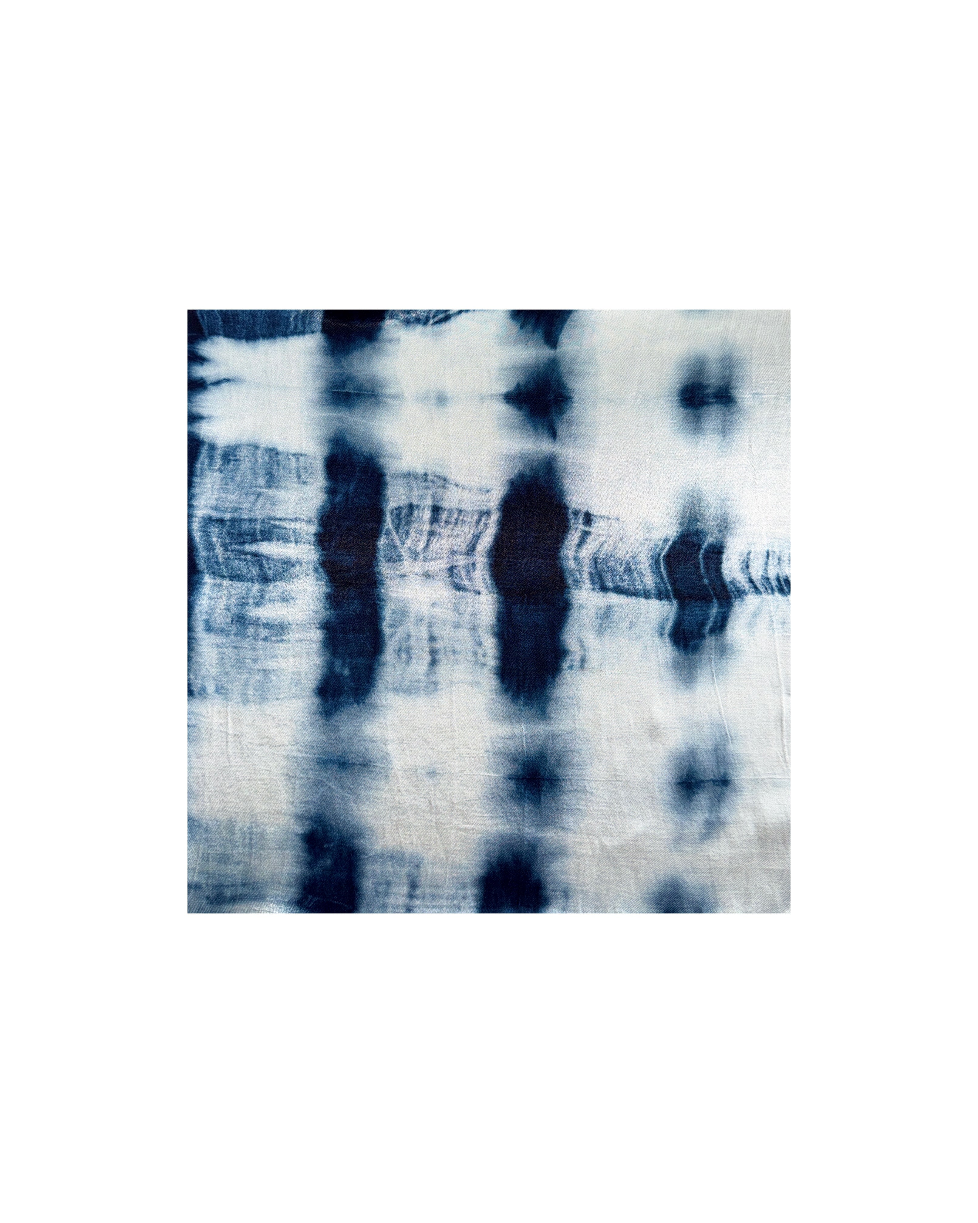Shibori indigo natural dyed pure silk pocket square fabric close-up – artisan menswear accessory by Hindostan Archive